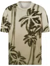 Armani Exchange Palm Tree-print T-shirt In Neutrals