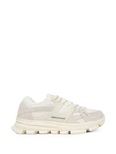 Armani Exchange Panelled Chunky-sole Sneakers In Neutral