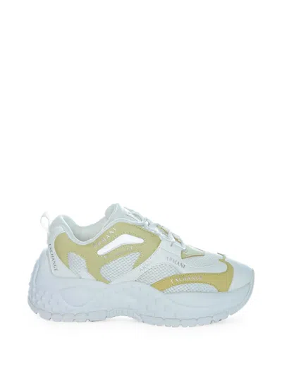 Armani Exchange Panelled Mesh-insert Sneakers In White