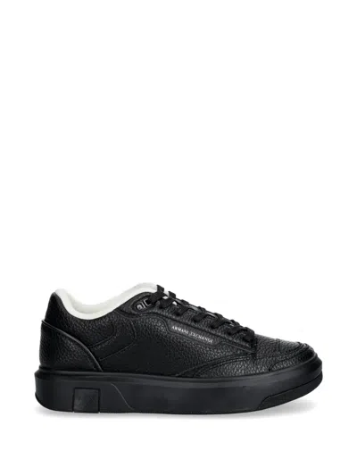 Armani Exchange Panelled Sneakers In Black