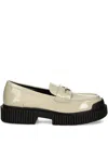 Armani Exchange Patent-finish Loafers In Neutrals