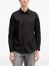 Armani Exchange Patterned Buttoned Shirt In Black