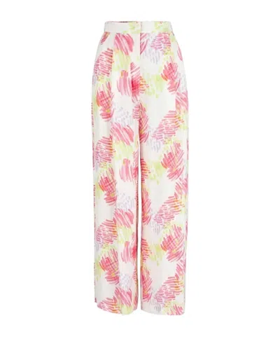 Armani Exchange Patterned Casual Pants In Pink