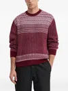 Armani Exchange Patterned Crew-neck Sweater In Multi
