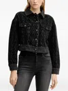 Armani Exchange Patterned Denim Jacket In Black