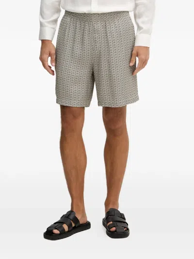 Armani Exchange Patterned Elasticated Shorts In Gray