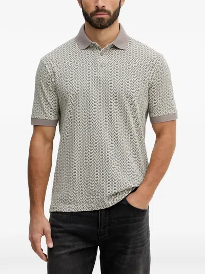 Armani Exchange Patterned Polo Shirt In Gray