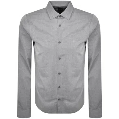 Armani Exchange Patterned Shirt Navy In Blue
