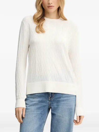 Armani Exchange Patterned Sweater In White