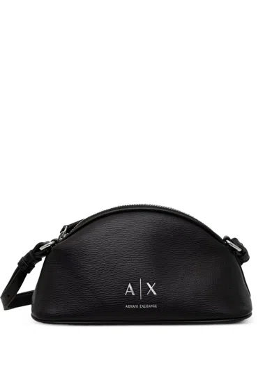 Armani Exchange Pebbled-effect Shoulder Bag In Black