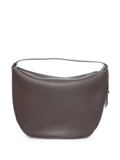 Armani Exchange Pebbled-texture Shoulder Bag In Brown