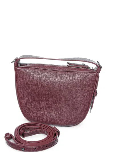 Armani Exchange Pebbled-texture Shoulder Bag In Burgundy