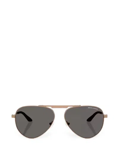 Armani Exchange Pilot-frame Tinted Sunglasses In Brown