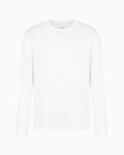 Armani Exchange Pima Cotton Long Sleeve T-shirt In White