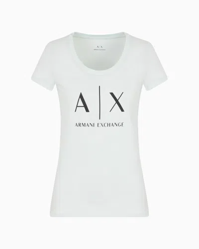 Armani Exchange Pima Cotton Print Long Sleeve T-shirt In Blue