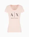 Armani Exchange Pima Cotton Print Long Sleeve T-shirt In Pink
