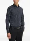 Armani Exchange Pinstripe Buttoned Shirt In Black