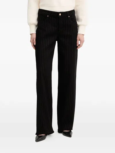 Armani Exchange Pinstripe Jeans In Black