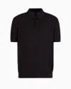 Armani Exchange Pique Polo Shirt With Contrasting Details In Black