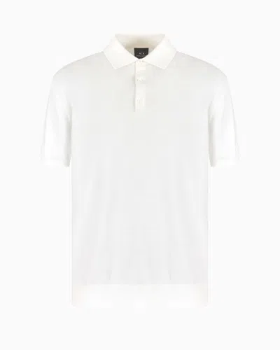 Armani Exchange Pique Polo Shirt With Contrasting Details In White