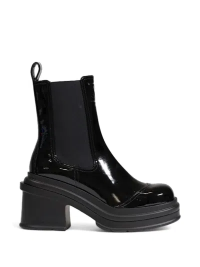 Armani Exchange Platform Chelsea Boots In Black