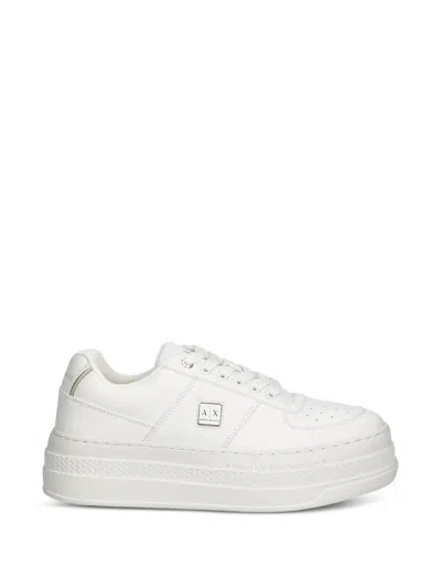 Armani Exchange Platform Sneakers In White