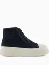 Armani Exchange Platform-sole Ankle-length Sneakers In Blue