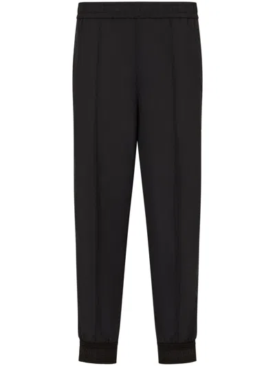 Armani Exchange Pleat-detail Drawstring Track Pants In Black