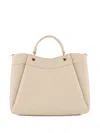 Armani Exchange Large Shaped Shopper Bag With Double Handles In Neutrals