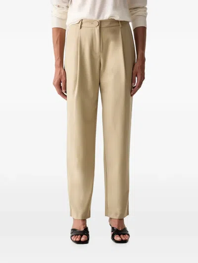 Armani Exchange Pleat-detail Trousers In Neutral
