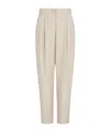 Armani Exchange Twill Pleated Trousers In Nude
