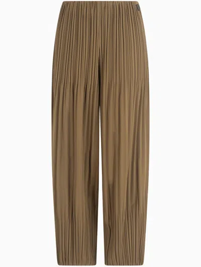Armani Exchange Pleated Trousers In Brown