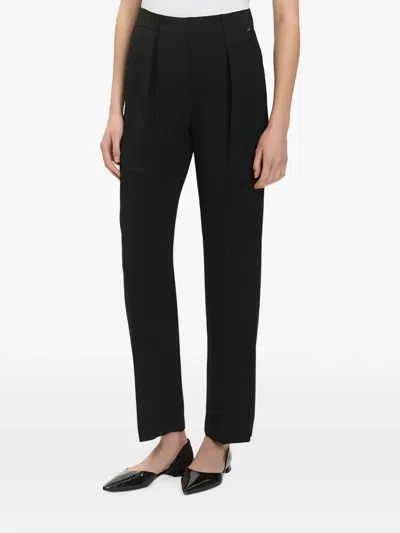 Armani Exchange Pleated-detail Trousers In 블랙