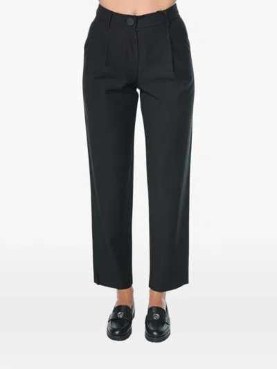 Armani Exchange Pleated-detail Trousers In Black