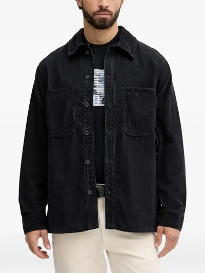 Armani Exchange Pocket Corduroy Shirt In Black
