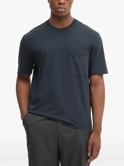 Armani Exchange Pocket Crewneck T-shirt In Blue