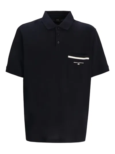 Armani Exchange Pocket-detail Polo Shirt In Black