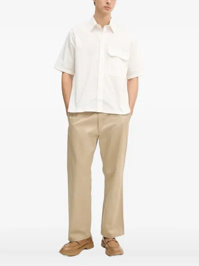 Armani Exchange Pocket Short-sleeve Shirt In Neutral