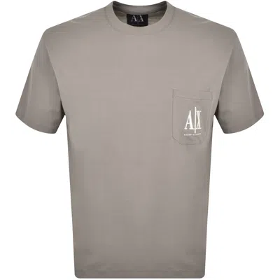 Armani Exchange Pocket T Shirt Brown