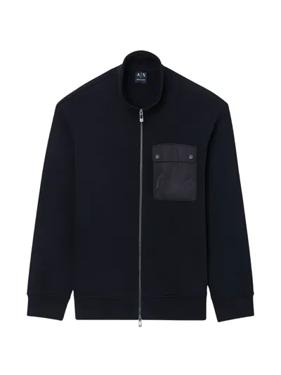 Armani Exchange Pocket Zip Sweatshirt In Black
