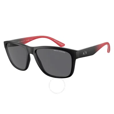 Armani Exchange Polairzed Grey Square Men's Sunglasses Ax4135sf 807881 59 In Black