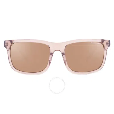 Armani Exchange Polarized Brown Gold Mirror Square Men's Sunglasses Ax4145sf 83445a 57