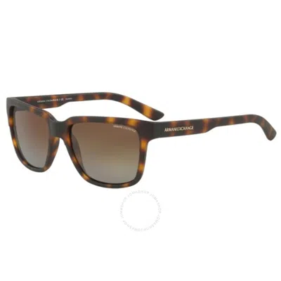 Armani Exchange Polarized Brown Gradient Square Men's Sunglasses Ax4026s 8029t5 56 In Burgundy