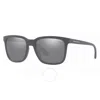 Armani Exchange 55mm Mirrored Polarized Rectangular Sunglasses