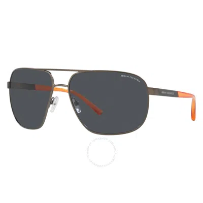 Armani Exchange Polarized Grey Navigator Men's Sunglasses Ax2040s 600387 64 In Gray