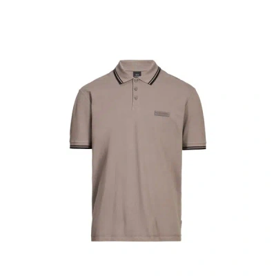 Armani Exchange Polo En Coton Piqué À Passepoils Contrastés In Gray