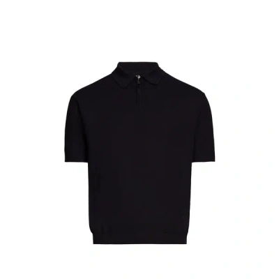 Armani Exchange Polo En Lin Et Coton In Black