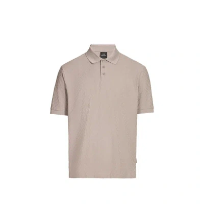 Armani Exchange Polo Manches Courtes Jacquard En Coton In Brown
