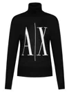 Armani Exchange Polo Neck Pullover With Bold Graphic Detail