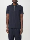Armani Exchange Placket Detail Polo In Black In Blue
